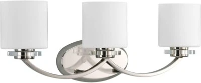 Progress Lighting Nisse Collection Polished Nickel 3-light Bath Light P2014-104 - Image 1 of 4