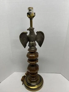 Vintage Brass Sitting Eagle Americana Lamp 23" Tall, Needs Shade - Picture 1 of 11