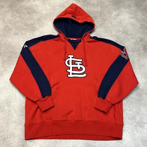 Majestic ST Louis Cardinals Hoodie Mens Large Y2K Pull Over Sweatshirt, Red - Picture 1 of 9