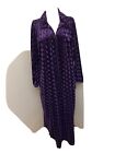 Cabernet Long Purple Nightgown Velvet Zip Front Pockets Vintage Size Med Petite