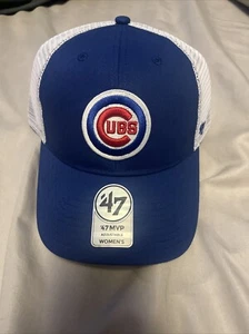 '47 Brand Chicago Cubs Women's Hat Cap MVP Blue White Navy Adjustable Strapback - Picture 1 of 1