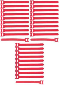30 Klett-Kabelbinder 150 x 22 mm rot wiederverwendbar Klettband Kabelklettband - Picture 1 of 7
