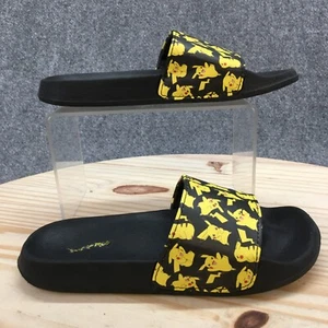 Pokemon Sandals Youth 3 Pikachu Slip On Slides Yellow Open Toe Casual Flats - Picture 1 of 15