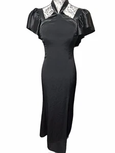 Jill Stuart Maxi Gown In Black Women’s Size 4 With Ruffle Sleeves Slit Front - Picture 1 of 9