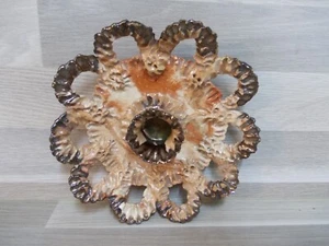 Kerzenhalter Handarbeit Kunst Keramik glasur Vintage Mid-Century signiert mit J - Picture 1 of 4