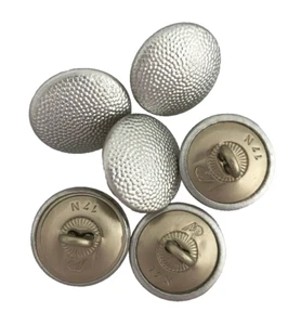 WWII German Army Tunic buttons medium 17mm Pack of 6 aluminium pebbled buttons - Picture 1 of 1