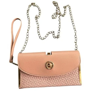 Miss Bela Elegant Peach Clutch with Gold Accents - Picture 1 of 11