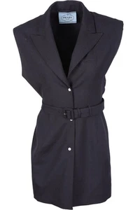 PRADA NAVY WOOL MINI DRESS IT 38 UK 6 - Picture 1 of 4