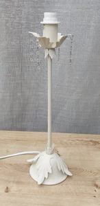 Next Tischlampe traditioneller Kerzenständer lackiert Metall Tischleuchte beige - Bild 1 von 12