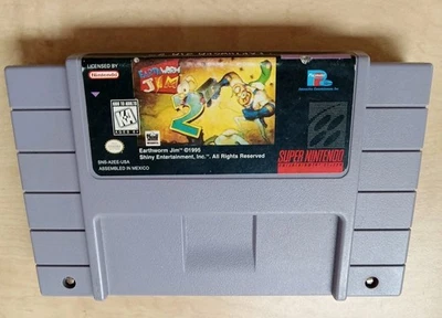 Earthworm Jim 2 - Super Nintendo SNES 1995 - Cart Only - PRE-OWNED - USED - Image 1 of 4