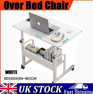 🔥Adjustable Height Mobile Rolling Computer PC Laptop Over Bed Desk Overbed Desk - Image 1 of 4
