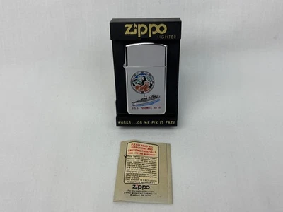 1986 Zippo EUA Isqueiro fino Yosemite AD 19 vintage da Marinha dos EUA - Imagem 1 de 4