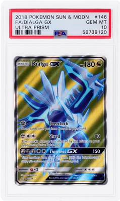 2018 Pokemon Sun and Moon Prism Dialga Gx Ultra Rare #146 PSA 10 - Image 1 of 2
