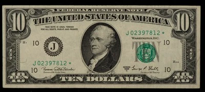 FR 2021-J* $10 1969 C Federal Reserve Note US - Star Note - VF - SKU-CA1366 - Image 1 of 2