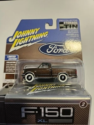 Johnny Lightning 1993 Ford F-150 White Lightning  2025 Release 2 w/ storage tin - Image 1 of 4