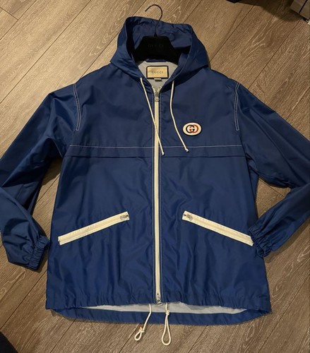 Gucci Giacca Nylon con Cappuccio Blu Taglia 50 Usatoo Ottimoalla Capi