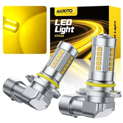 AUXITO LED Fog Light Bulb 9006 HB4 Fog Light Bulb Amber 3000K High Power Lamp ED - Image 1 of 4