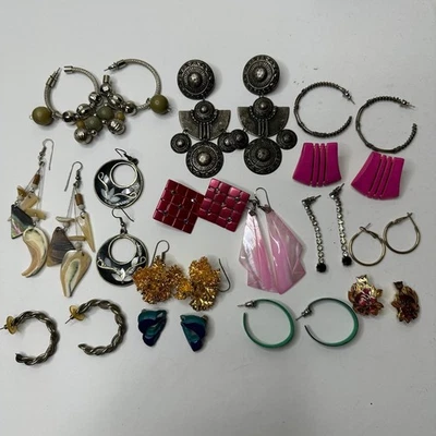 Lote de 15 pares de pendientes colgantes de aro de moda surtidos vintage Foto 1 de 4