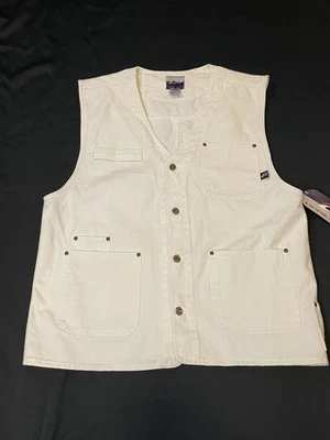 Colete ROCKER vintage anos 90 jeans West JW branco DENIM trabalho streetwear mecânico loja GG - Imagem 1 de 4