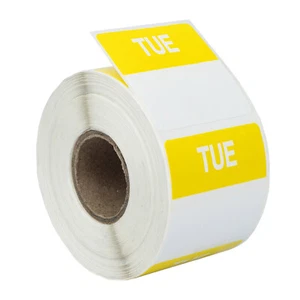 MARTES Día de la Semana Etiquetas / Pegatinas - (36) Rollos de 500 (40mm x 40mm) - Imagen 1 de 5