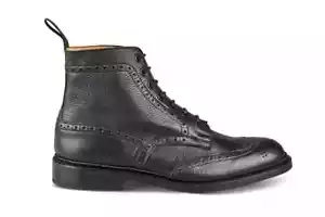 TRICKERS Stow, Black Muflone Brogue Boots, UK:8, EU:42, RRP:585! - Picture 1 of 14