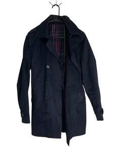 Sandro Mens Navy Trench Coat size Large - Picture 1 of 6