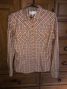 euc PANHANDLE SLIM rhinestone plaid stars WESTERN SHIRT women medium - Imagen 1 de 5