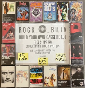 ALL $5 80's-90's ROCK POP BUY 5 & GET FREE SHIPPING BUILD YOUR CASSETTE TAPE LOT - Picture 1 of 271