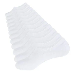 Mens No Show Socks Low Cut Non Slip Casual Invisible Socks 6 Pairs 10-13 6white - Picture 1 of 7