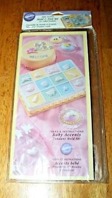 Wilton ~ BABY ACCENTS - MOLD & TOOL SET #1907-1008 for Fondant - 10 Designs New Foto 1 de 4