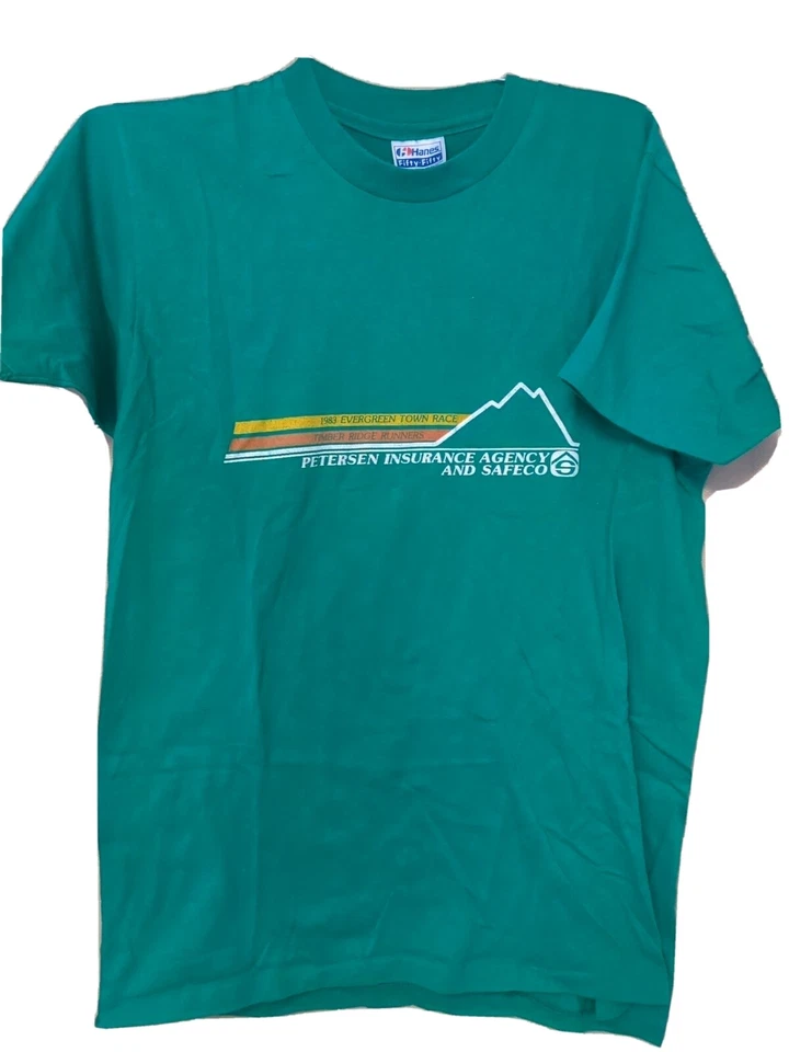 Evergreen Town Race Timber Ridge Runner 1983 VTG Single Stitch T-Shirt Size S - Image 1 of 4