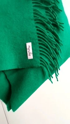 Lindo cachecol vintage 100% lã verde, França, por Angelo Litrico - Imagem 1 de 4