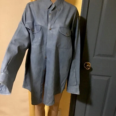 Scandia Woods Men's Long Sleeve Blue Jeans Shirt . Two Front  Pockets. Size Med - Image 1 of 4