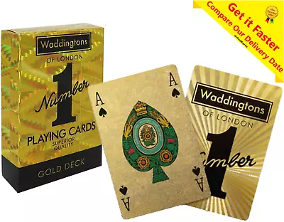 Waddingtons Number 1 Superior Quality Gold Deck Playing Cards - Image 1 of 4