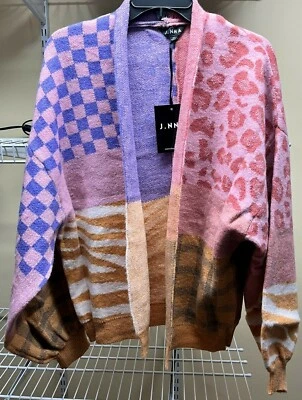 Cárdigan Suéter Mujer J NNA Color Block Multicolor y Patrón Nuevo con Etiquetas Elige Talla Foto 1 de 4