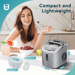 Countertop Ice Maker 26 lbs/Day Portable Self-Cleaning,9 Bullet Ice in 6 Min - Picture 1 of 12