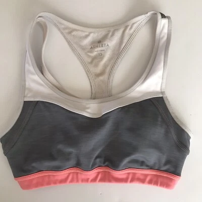 Sujetador deportivo Athleta Triple Dare rosa gris blanco talla XS XSmall Foto 1 de 4