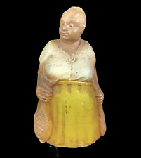 Vintage Sm Pressed Wood Granny Core Syroco Style Fishmonger Figurine Patina