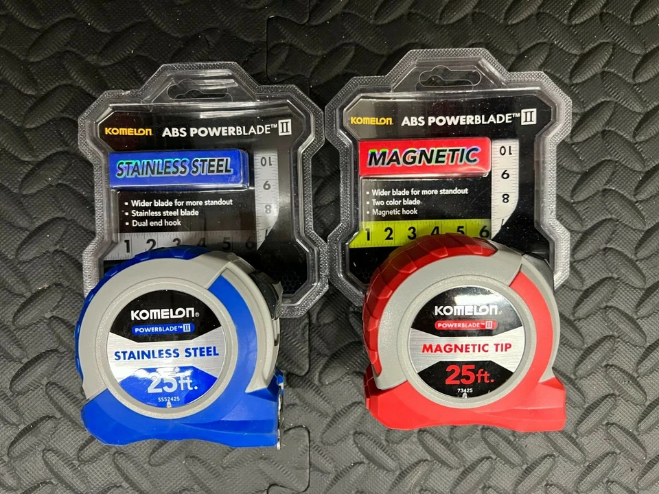 Komelon 73425 25' Magnetic + SS52425 Stainless Steel Tape Measure Combo - Image 1 of 1