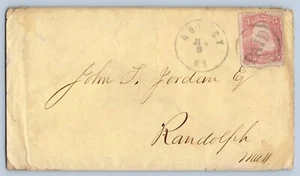 Quincy Mass MA 1860s CDS cerchio a pagamento fantasia annullamento copertina Randolph John T Jordan - Foto 1 di 2