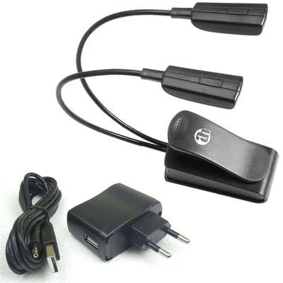 LED Schwanenhalslampe Leselampe Leuchte 2 Arm Klemmlampe + Steckernetzteil, USB - Bild 1 von 4
