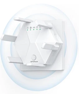 WiFi Signal Booster - 1200Mbps Dual Band 5GHz/2.4GHz; Coverage up to 10,000 sqft - Picture 1 of 7