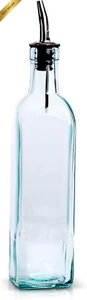 16 Oz (473ml) Italian Glass Olive Oil & Vinegar Cruet with Stainless Steel Spout - Picture 1 of 12