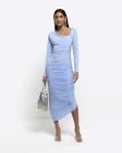 River Island Womens Blue Polyester Slip Dress Size 8