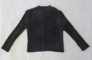 RARE St John by Marie Gray USA Y2K Santana Black Rib & "SJ" Design Knit 4 6 8 S - Picture 1 of 10