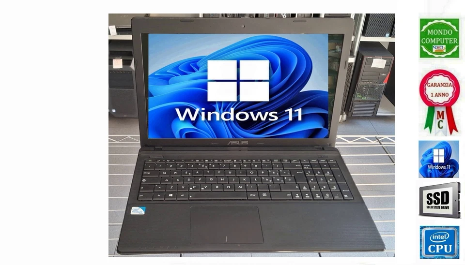 PORTATILE NOTEBOOK ASUS X55A CPU INTEL PENTIUM B980 SSD WINDOWS 11 PRO - Immagine 1 di 1
