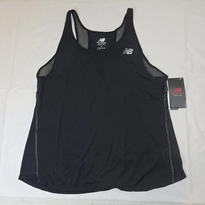 Camiseta sin mangas New Balance Impact Run de malla para mujer 22 nueva con etiquetas talla grande negra Foto 1 de 4