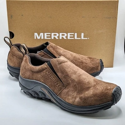Merrell "Jungle Moc" Men’s Casual Suede Leather Work & Comfort Shoe [Dark Earth] - Image 1 of 4