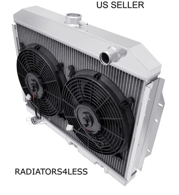 CHAMPION 3 FILAS RADIADOR ALUMINIO VENTILADORES 12" 72 73 74 75 76 77 AMC GREMLIN HORNET Foto 1 de 2