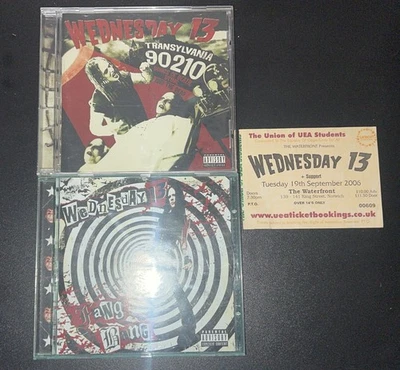 Wednesday 13 Transylvania 90210 + Fang bang CDS + 2006 ticket RARE murderdolls - Imagem 1 de 4